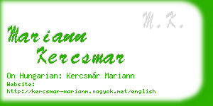 mariann kercsmar business card